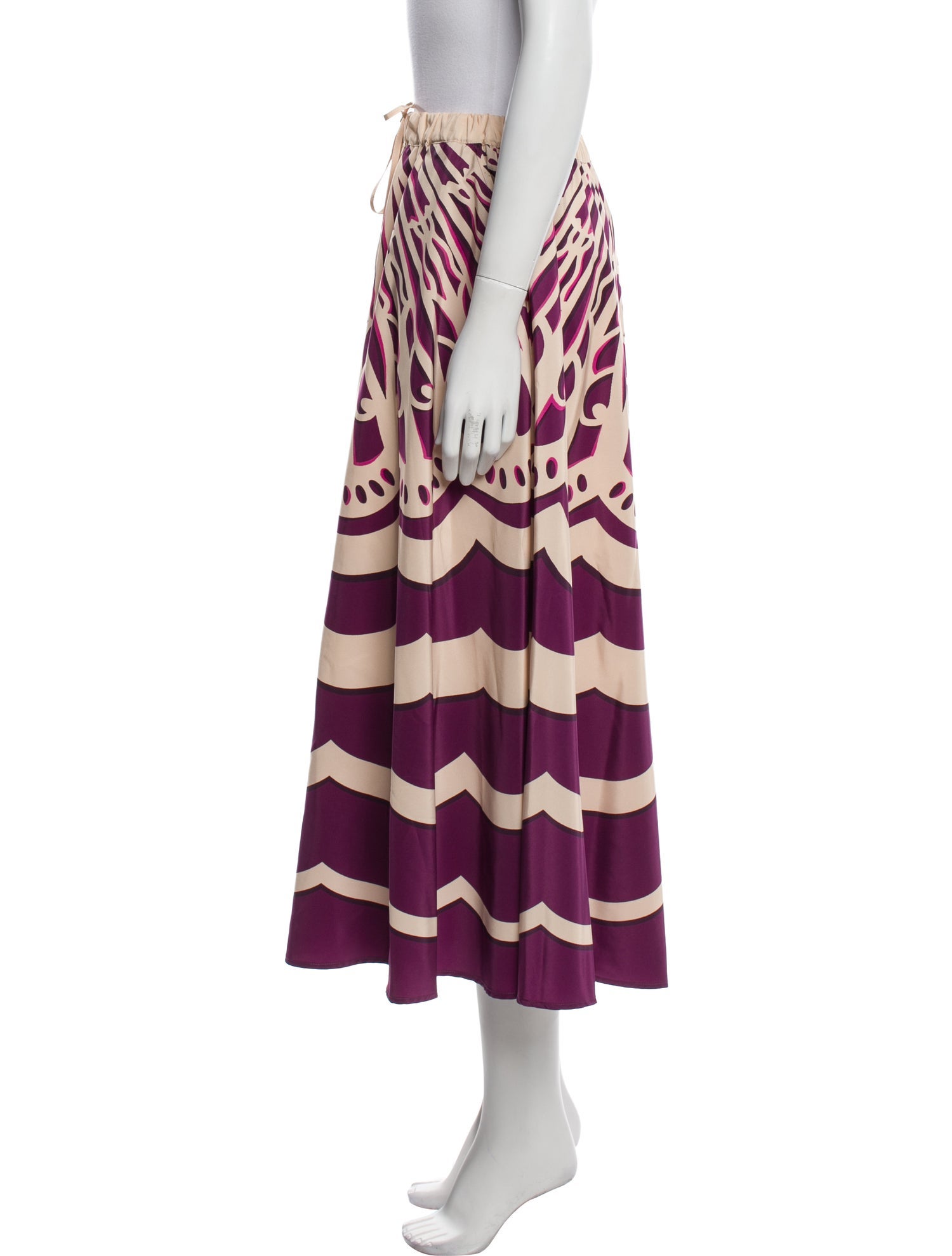 La DoubleJ Striped Midi Length Skirt