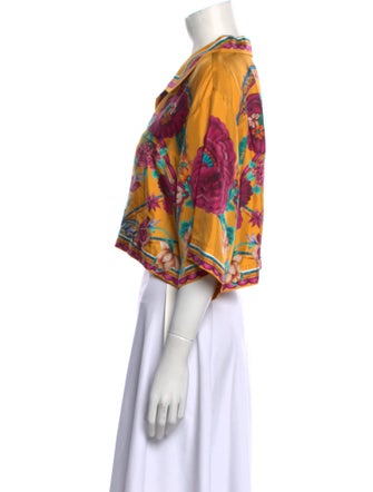 La DoubleJ Silk Printed Crop Top