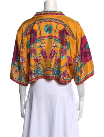 La DoubleJ Silk Printed Crop Top