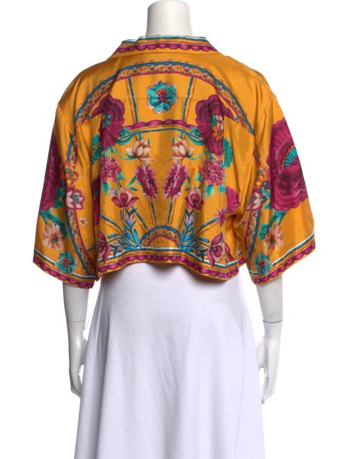 La DoubleJ Silk Printed Crop Top