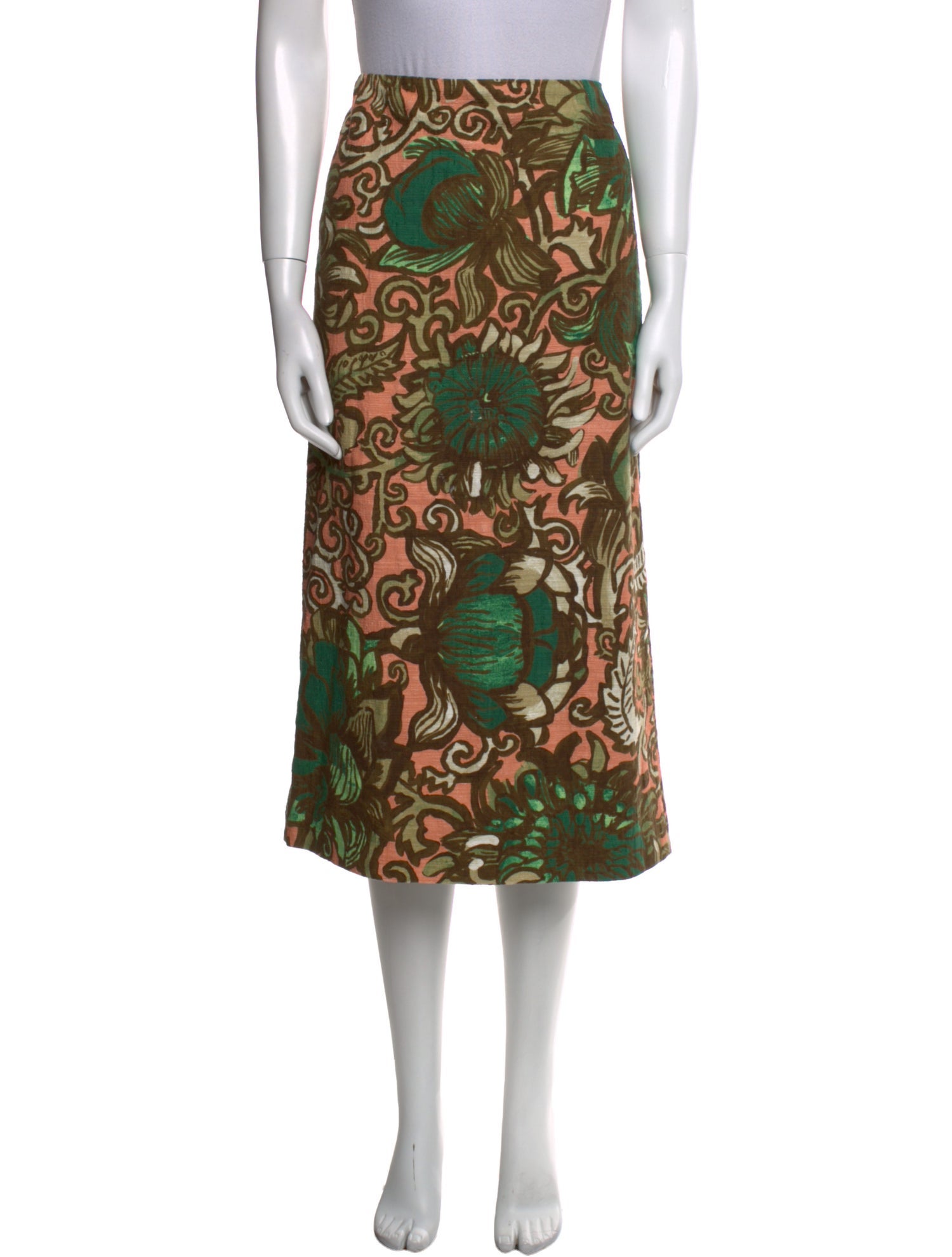 La DoubleJ Floral Print Midi Length Skirt