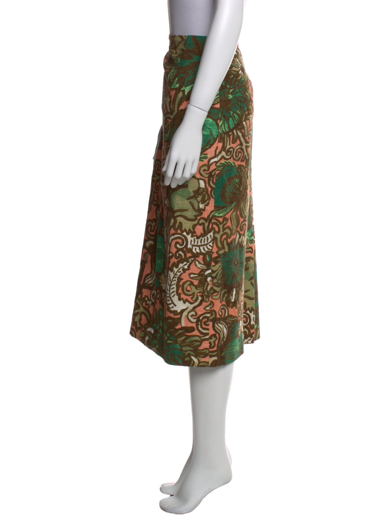 La DoubleJ Floral Print Midi Length Skirt