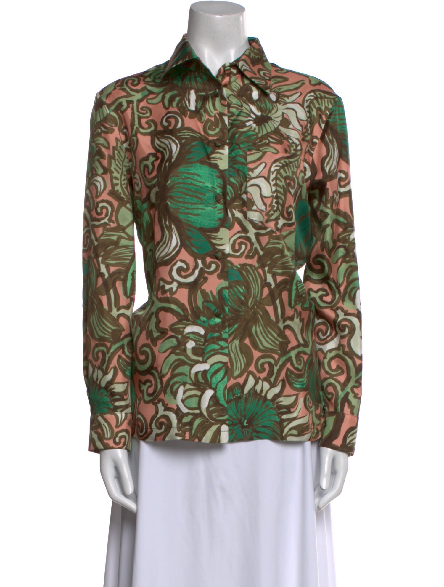 La DoubleJ Silk Printed Button-Up Top w/ Tags