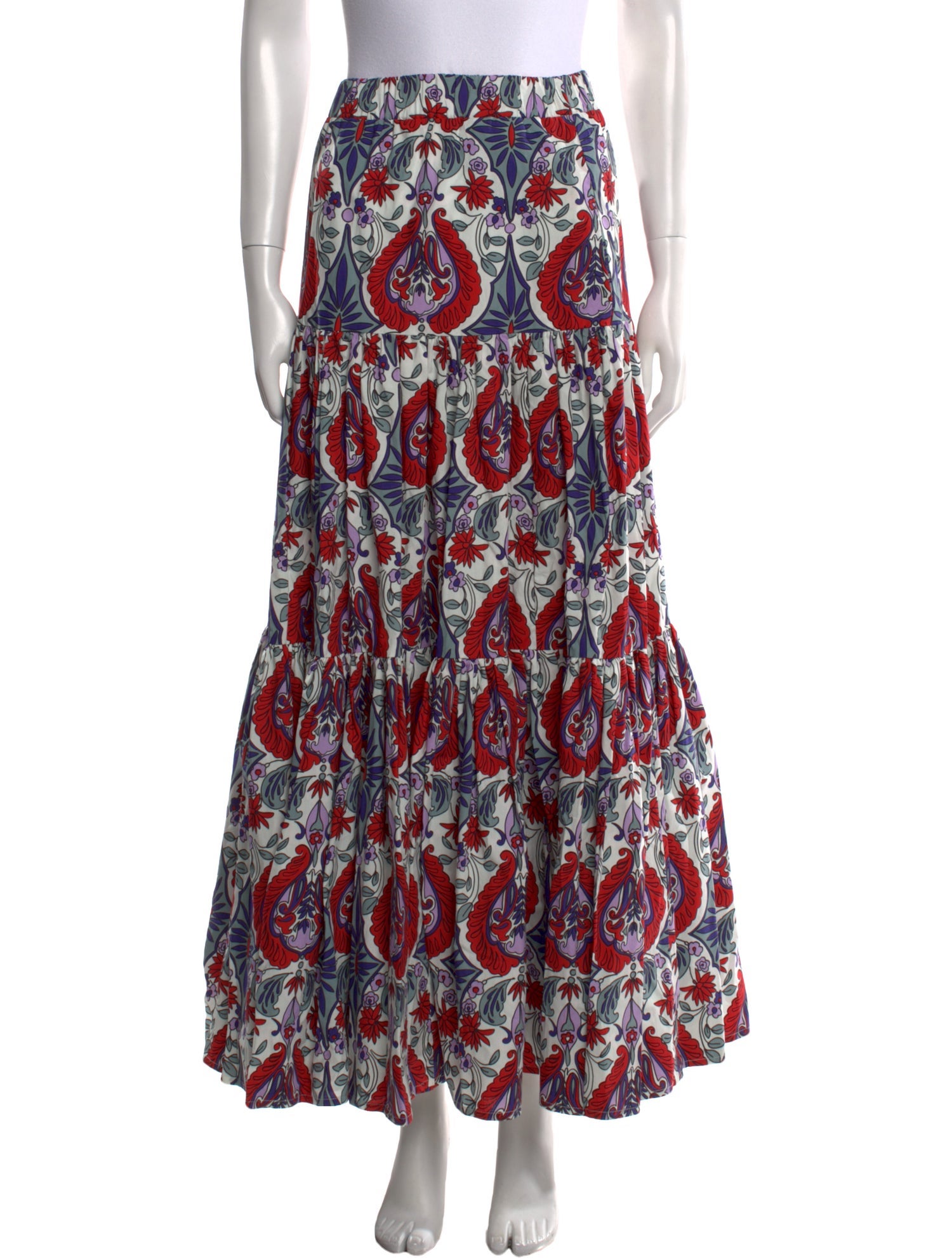 La DoubleJ Floral Print Midi Length Skirt