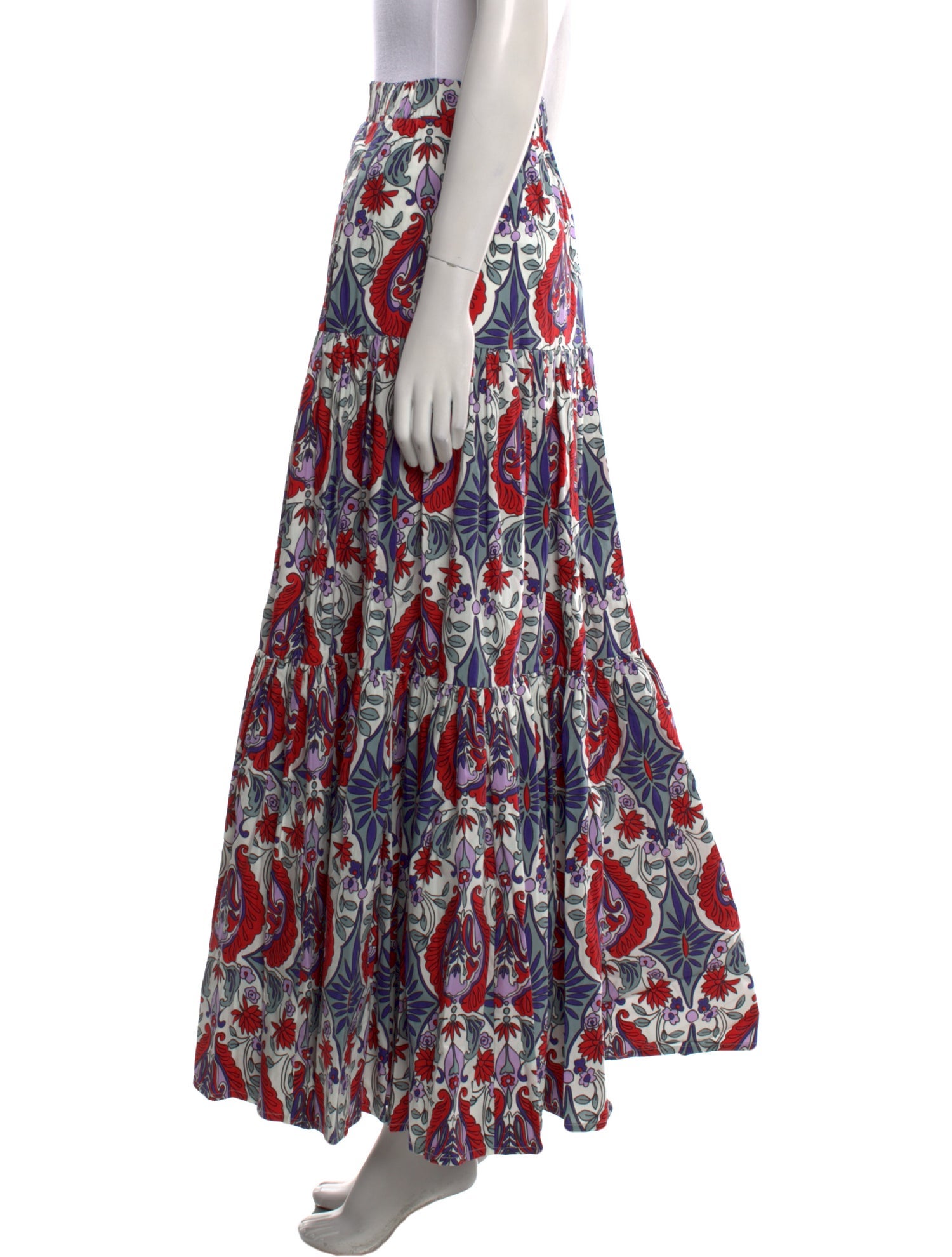 La DoubleJ Floral Print Midi Length Skirt