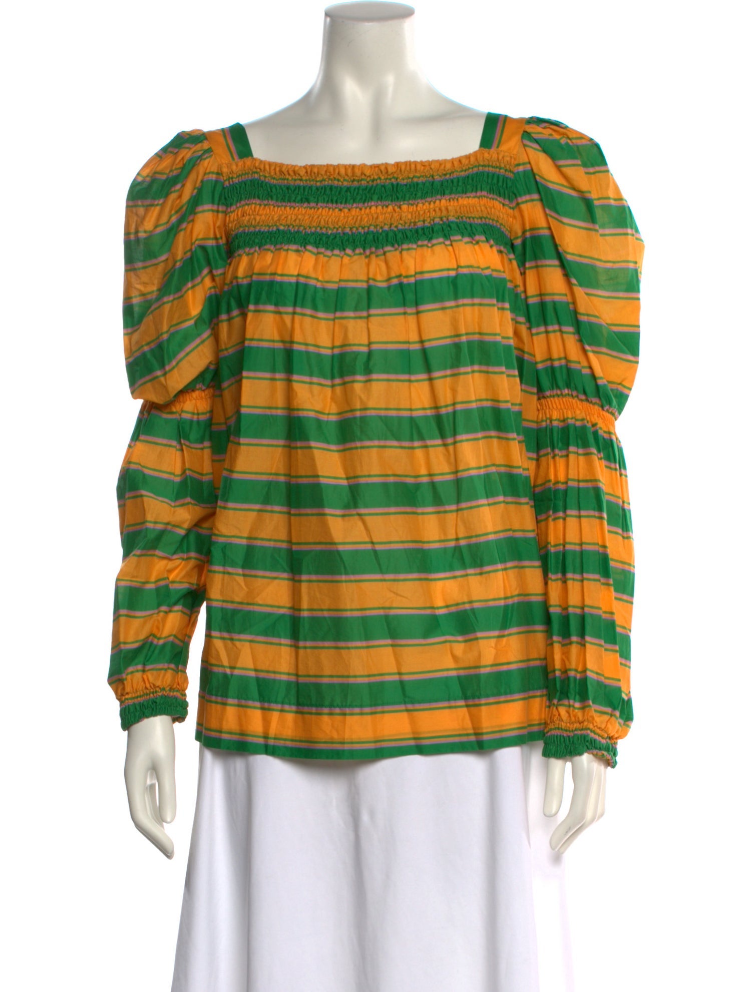 La DoubleJ Striped Square Neckline Blouse