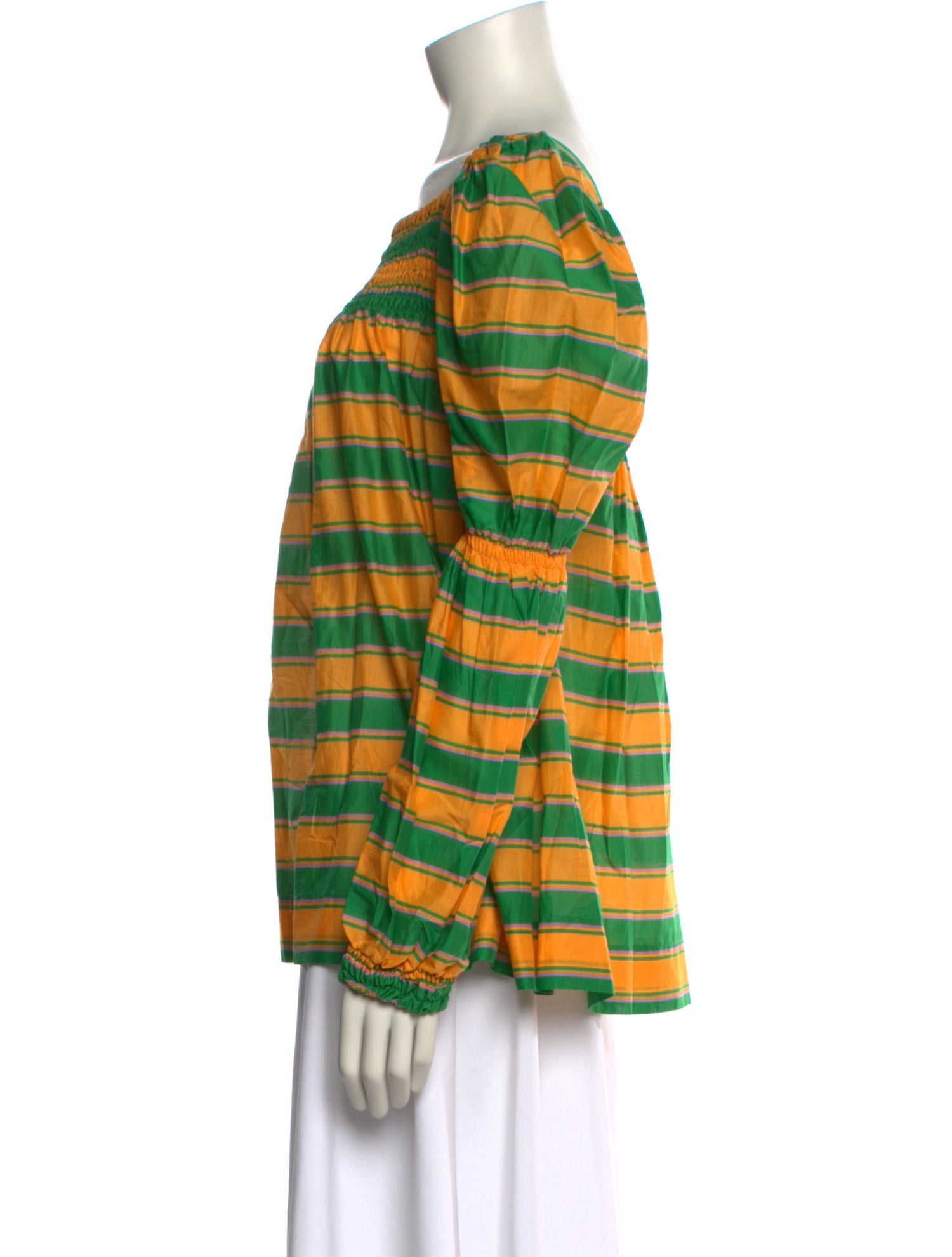 La DoubleJ Striped Square Neckline Blouse