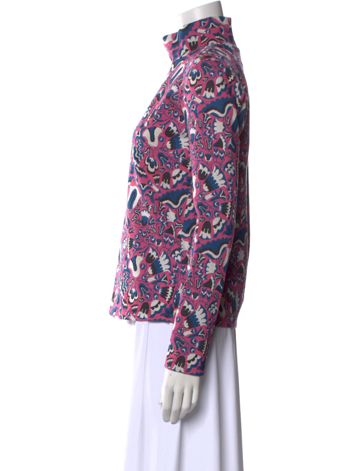 La DoubleJ Printed Turtleneck Blouse