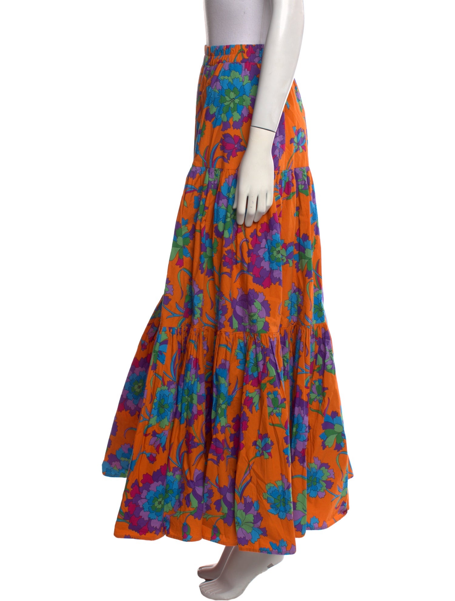 La DoubleJ Floral Print Midi Length Skirt