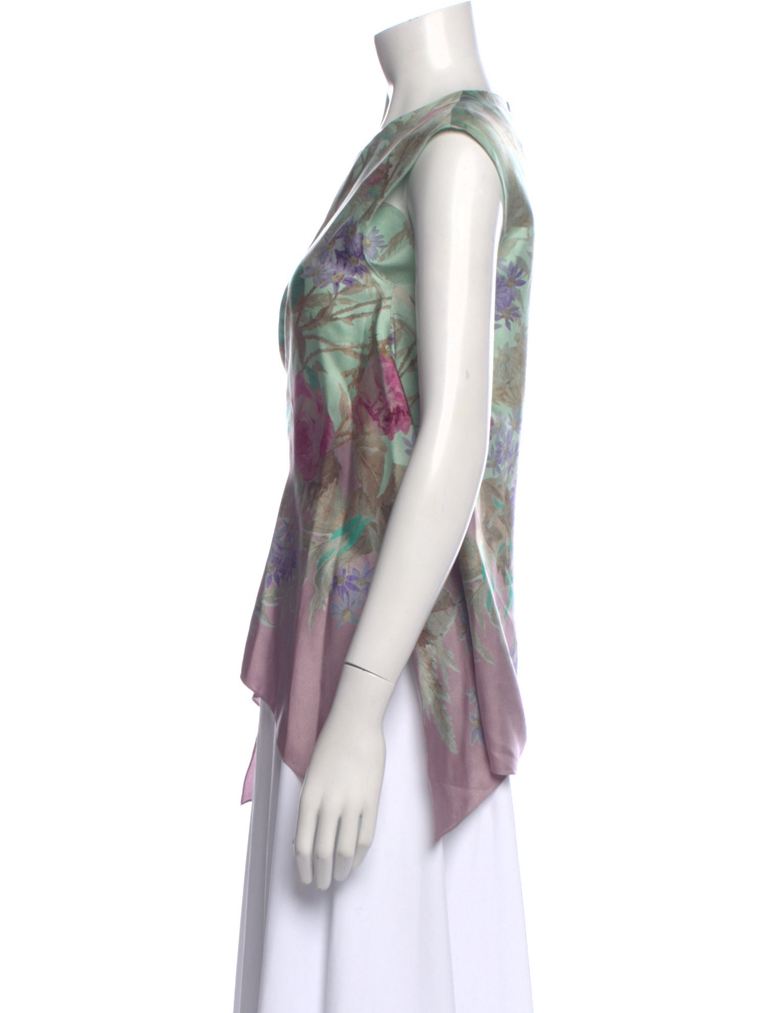 La DoubleJ Silk Floral Print Top