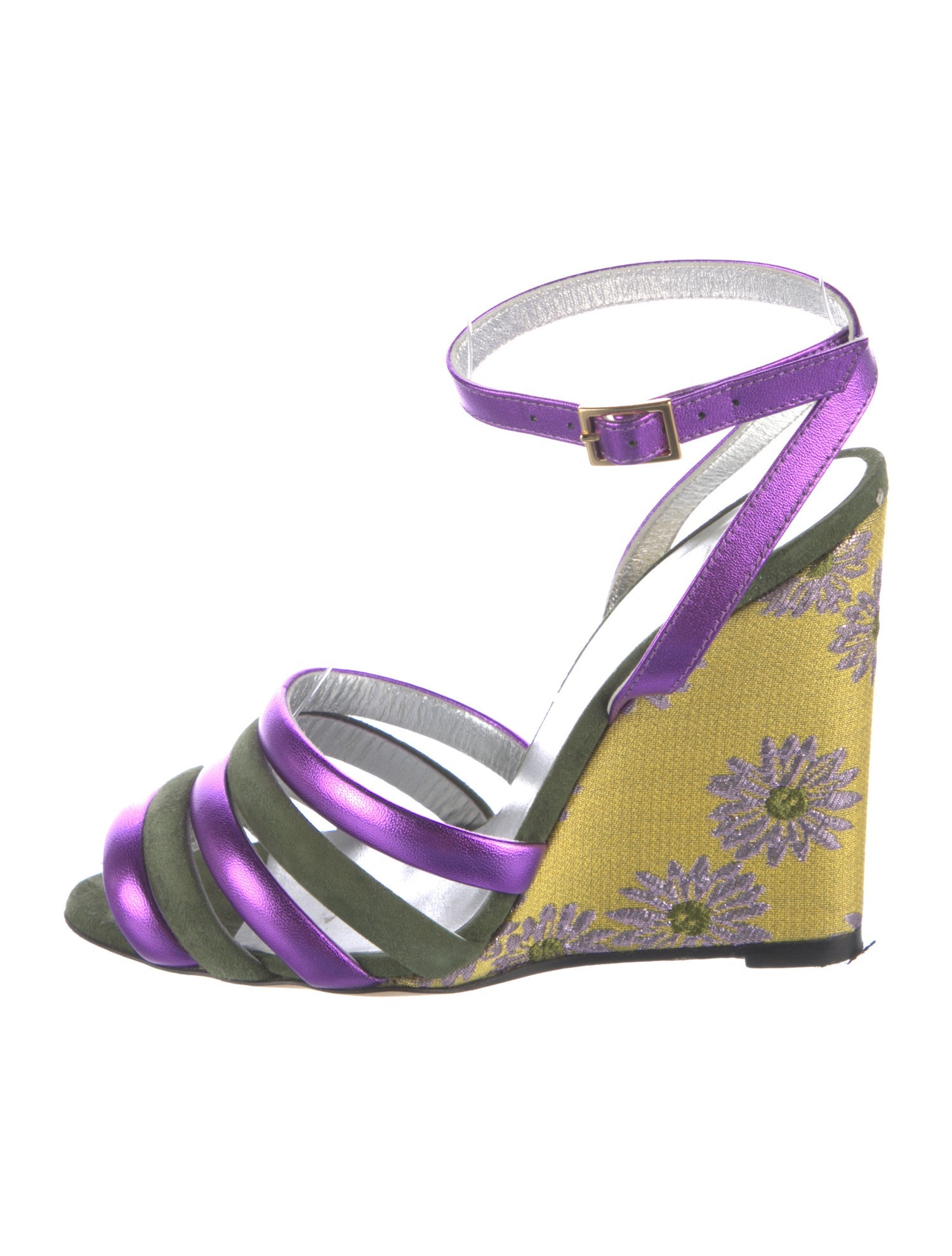 La DoubleJ Leather Patterned Slingback Sandals