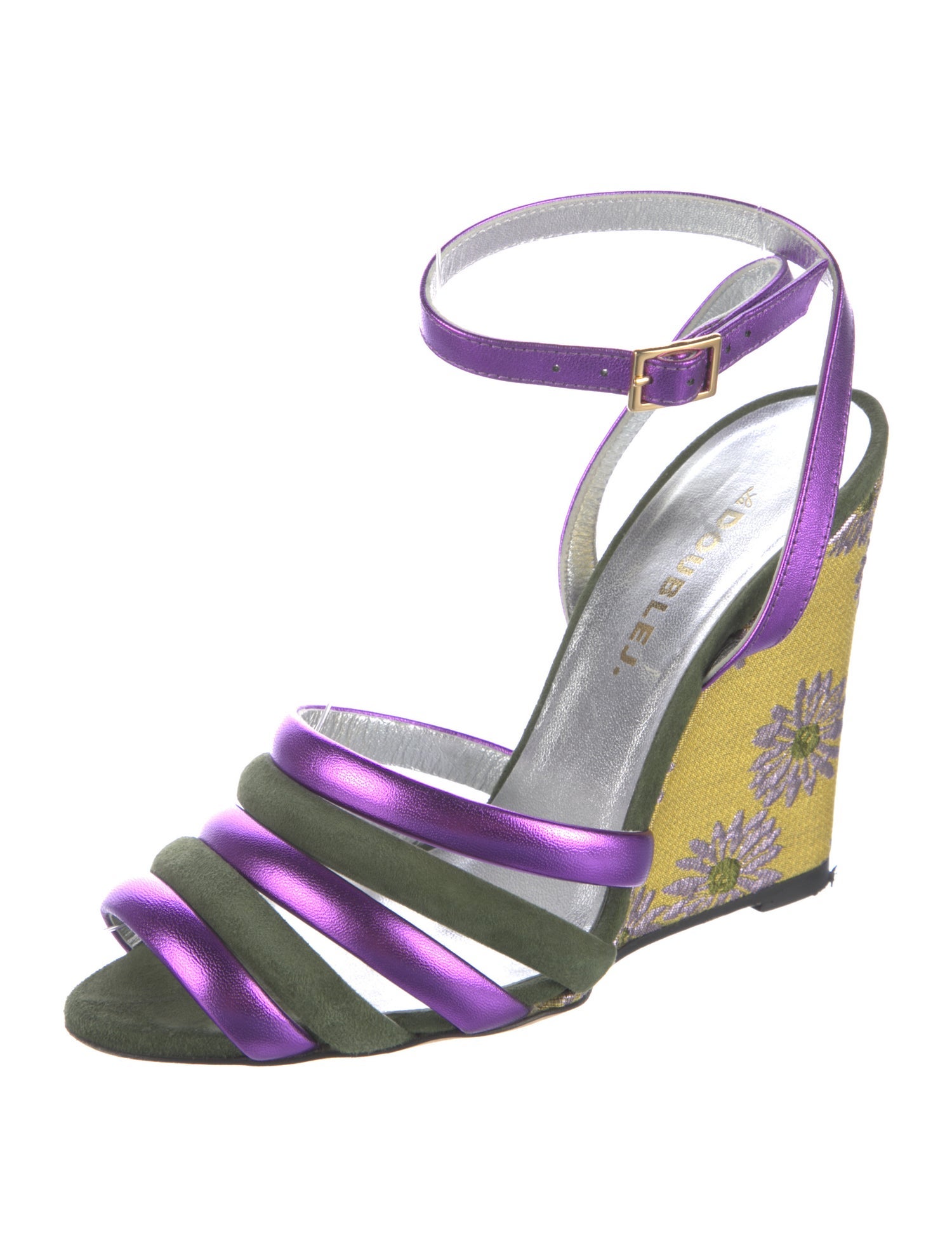 La DoubleJ Leather Patterned Slingback Sandals