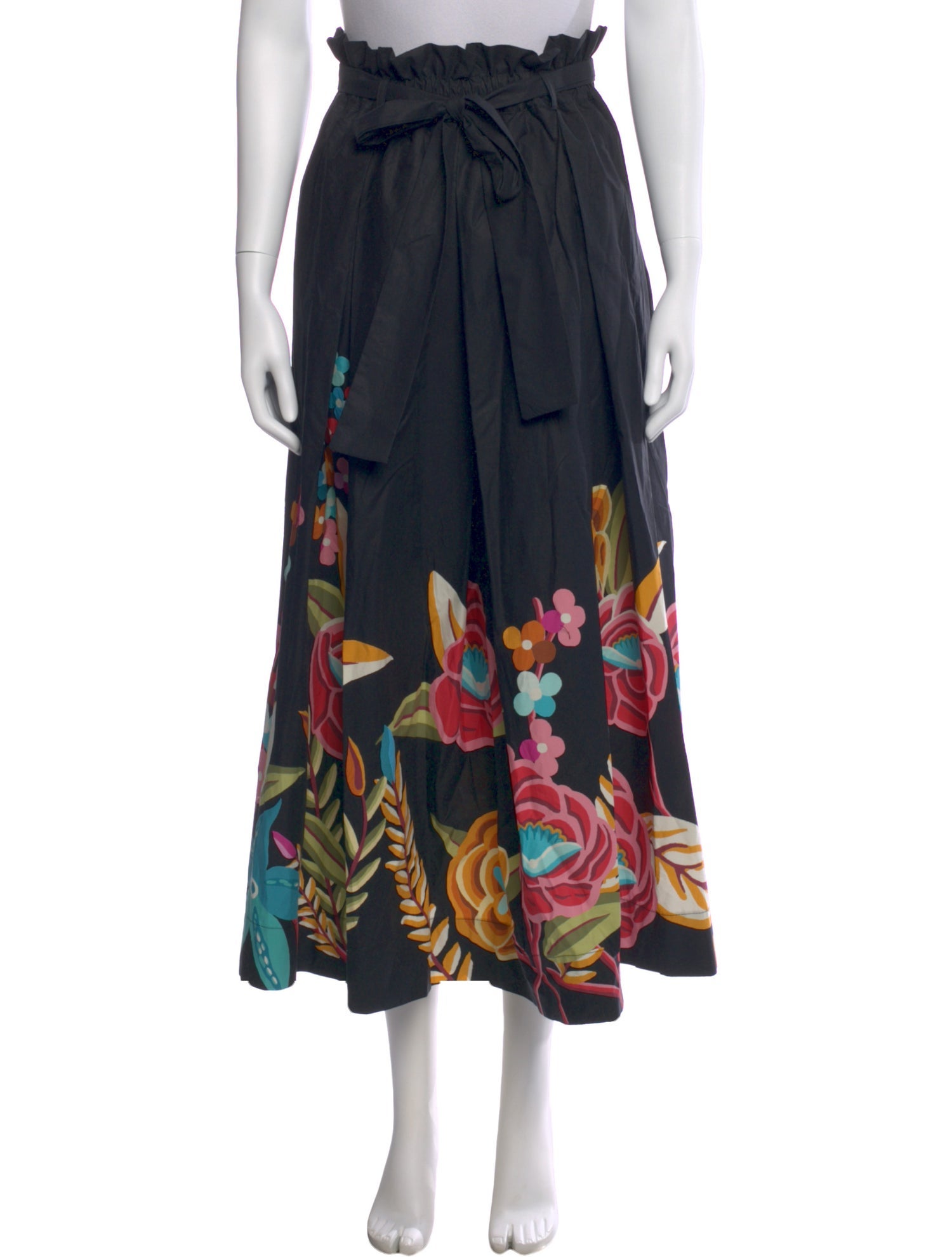 La DoubleJ Floral Print Midi Length Skirt