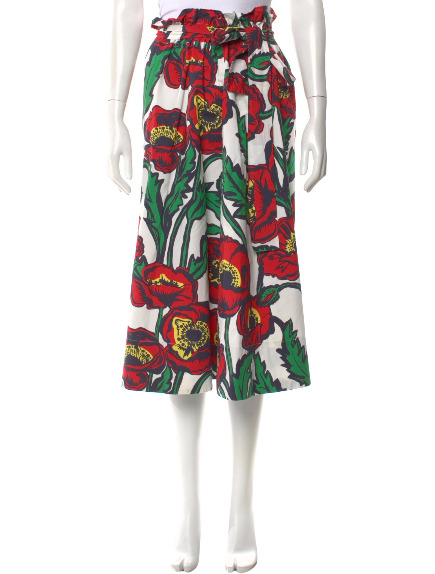 La DoubleJ Floral Print Midi Length Skirt