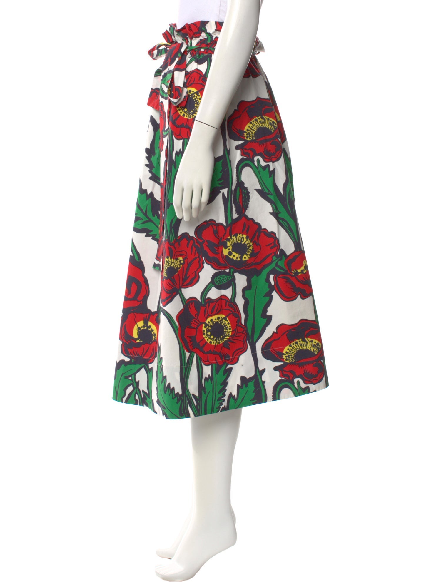 La DoubleJ Floral Print Midi Length Skirt