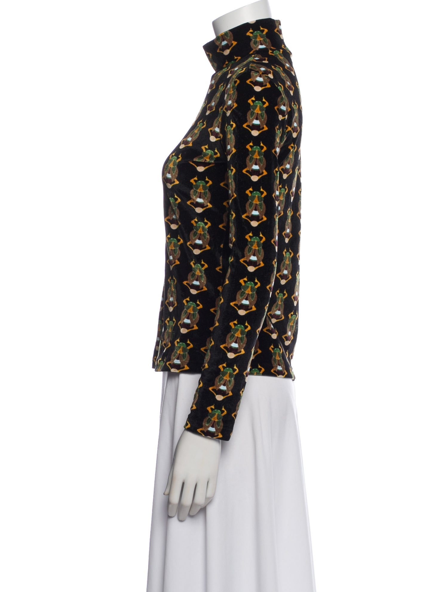 La DoubleJ Graphic Print Turtleneck Top