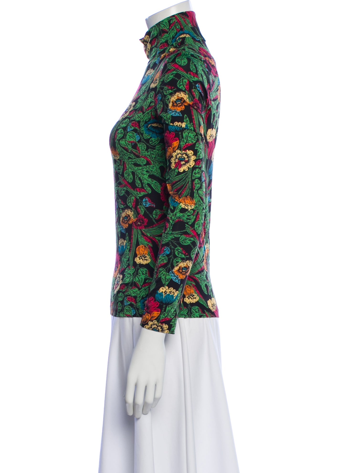La DoubleJ Floral Print Turtleneck Top