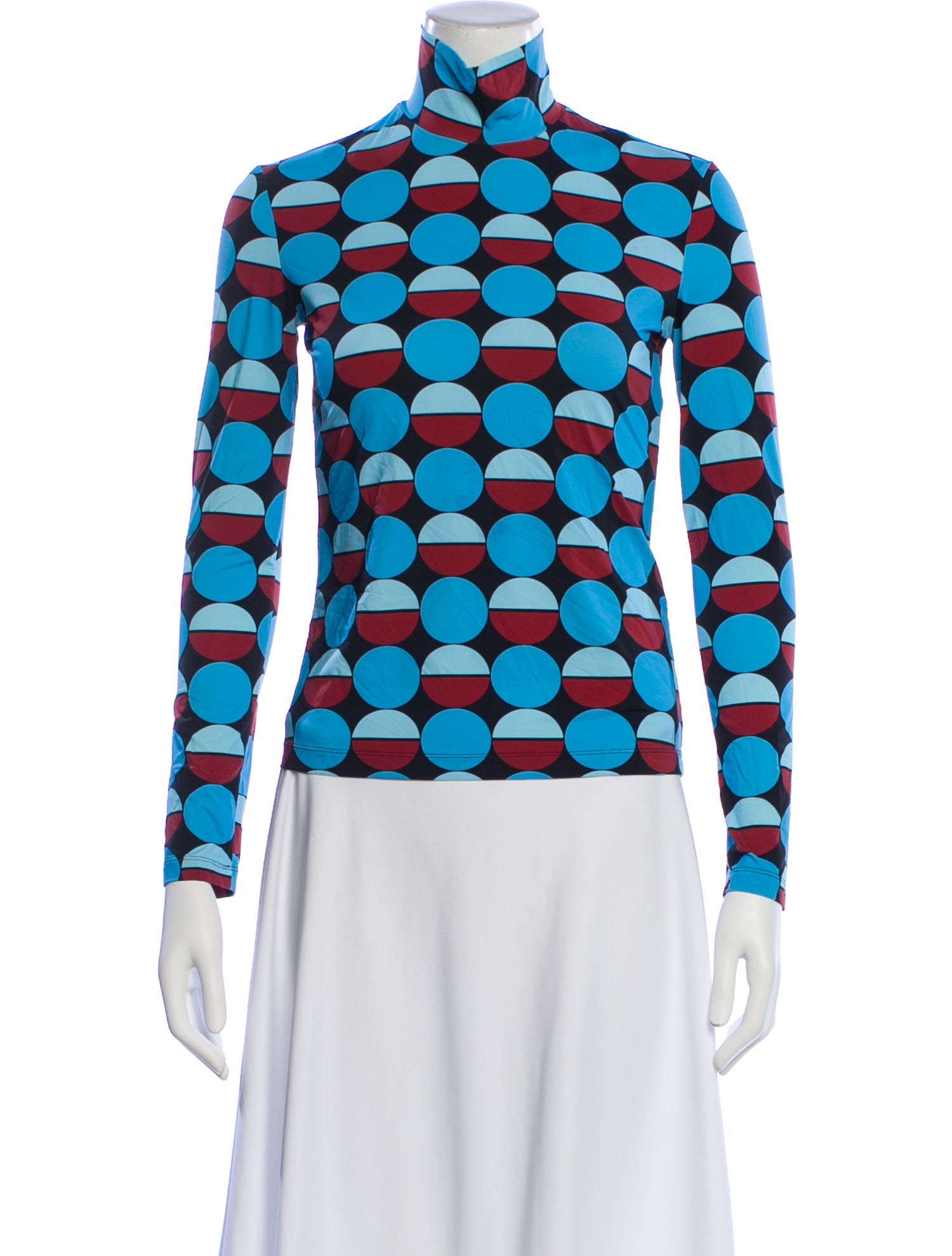 La DoubleJ Graphic Print Turtleneck Top