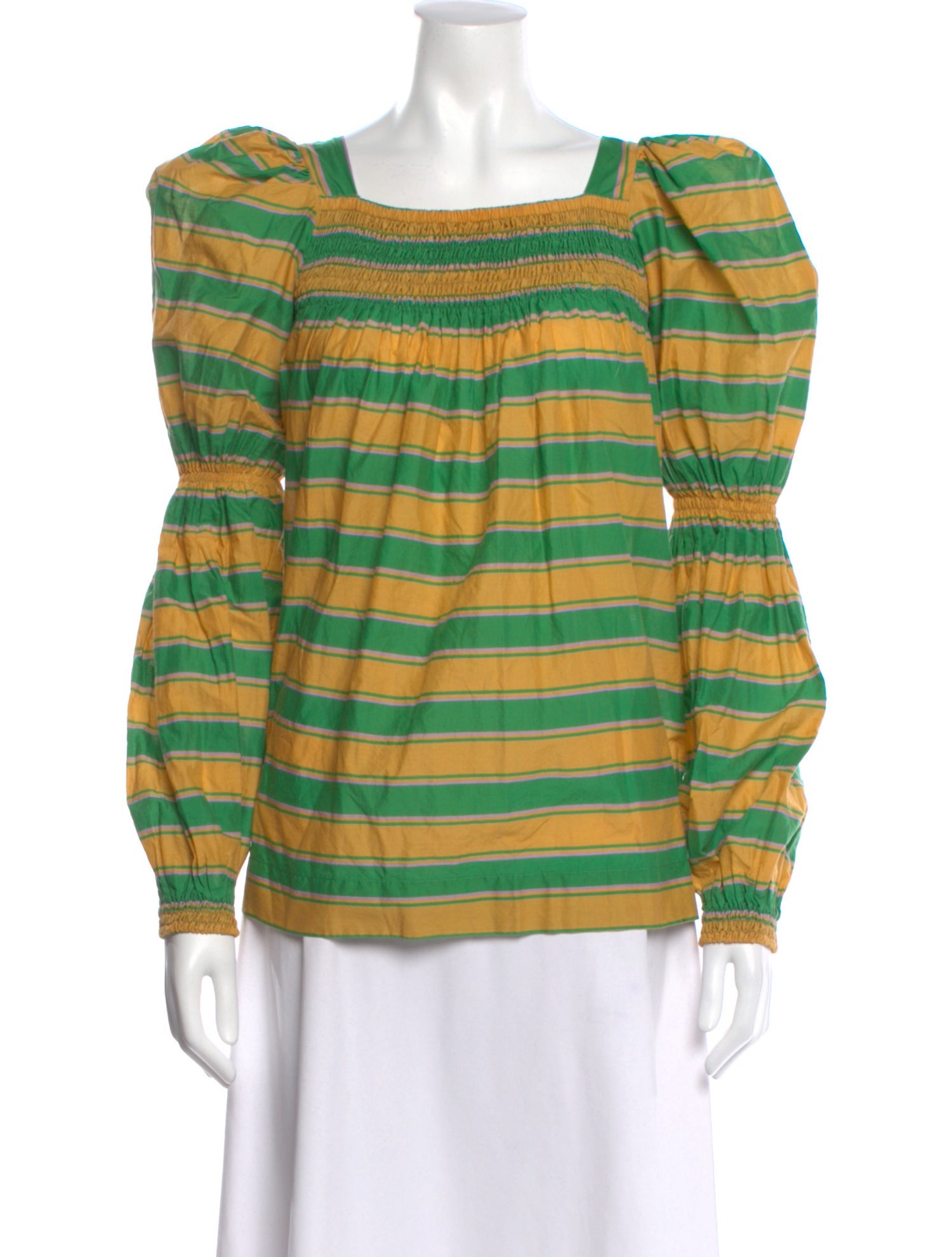La DoubleJ Striped Square Neckline Blouse