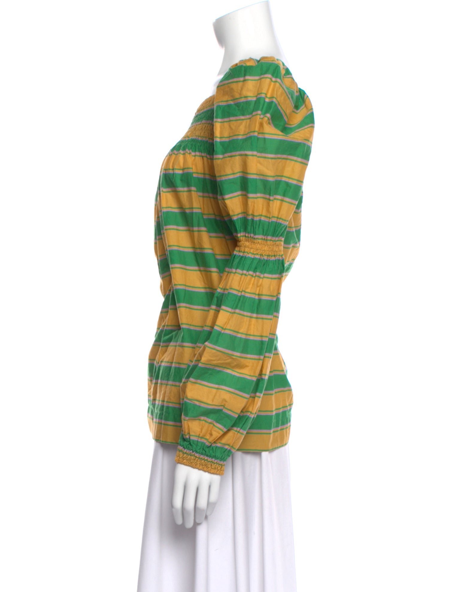 La DoubleJ Striped Square Neckline Blouse