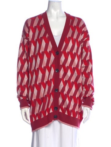 Pre-owned La Doublej Printed V-neck Sweater In Multi