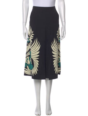 Pre-owned La Doublej Silk Midi Length Skirt In Multi