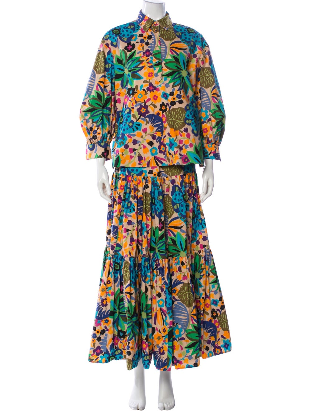 La DoubleJ Floral Print Skirt Suit