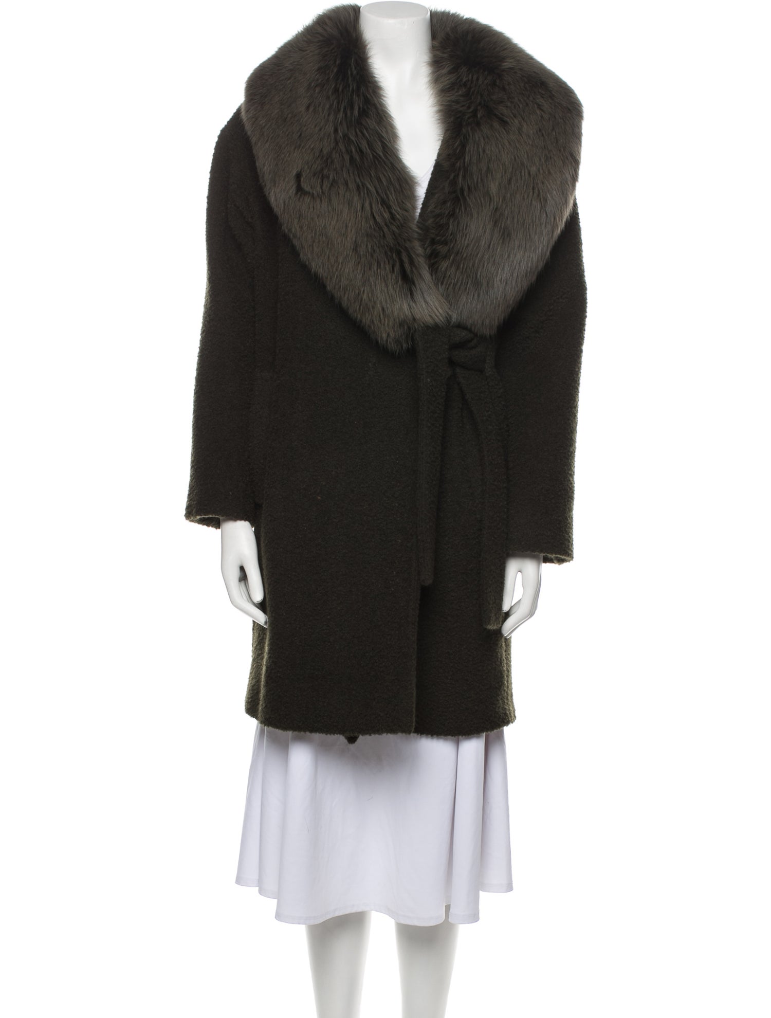 Louis Dell'Olio Wool Faux Fur Coat