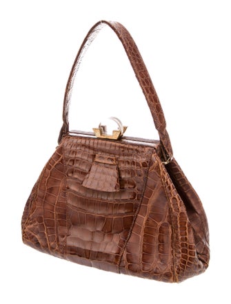 Lucille De Paris Small Alligator Handle Bag
