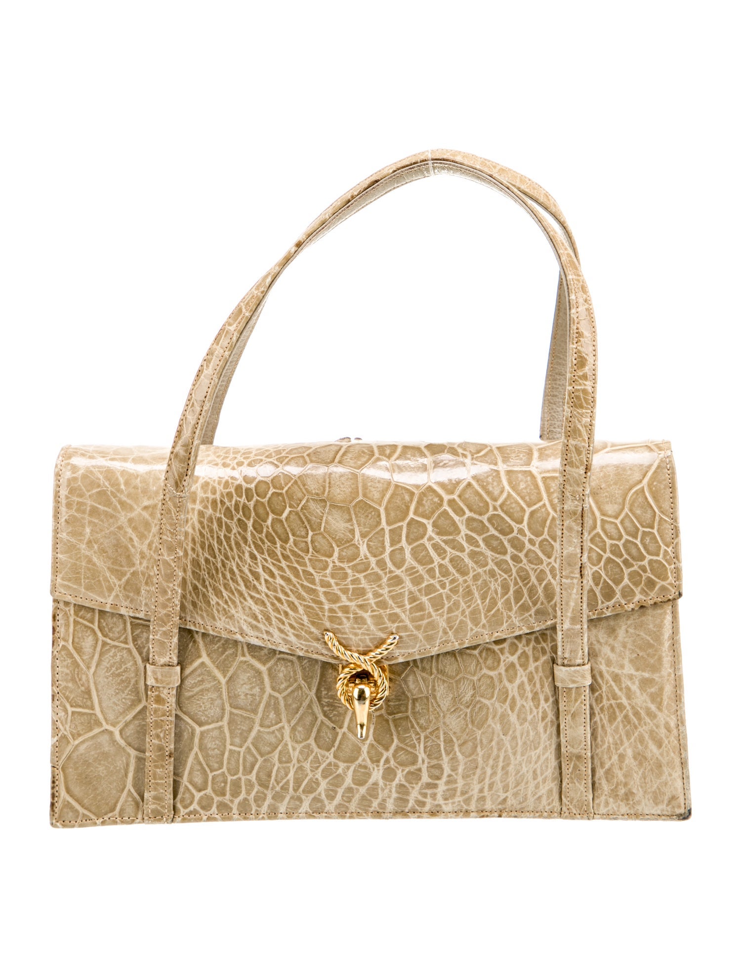 Lucille De Paris Crocodile Top Handle Bag