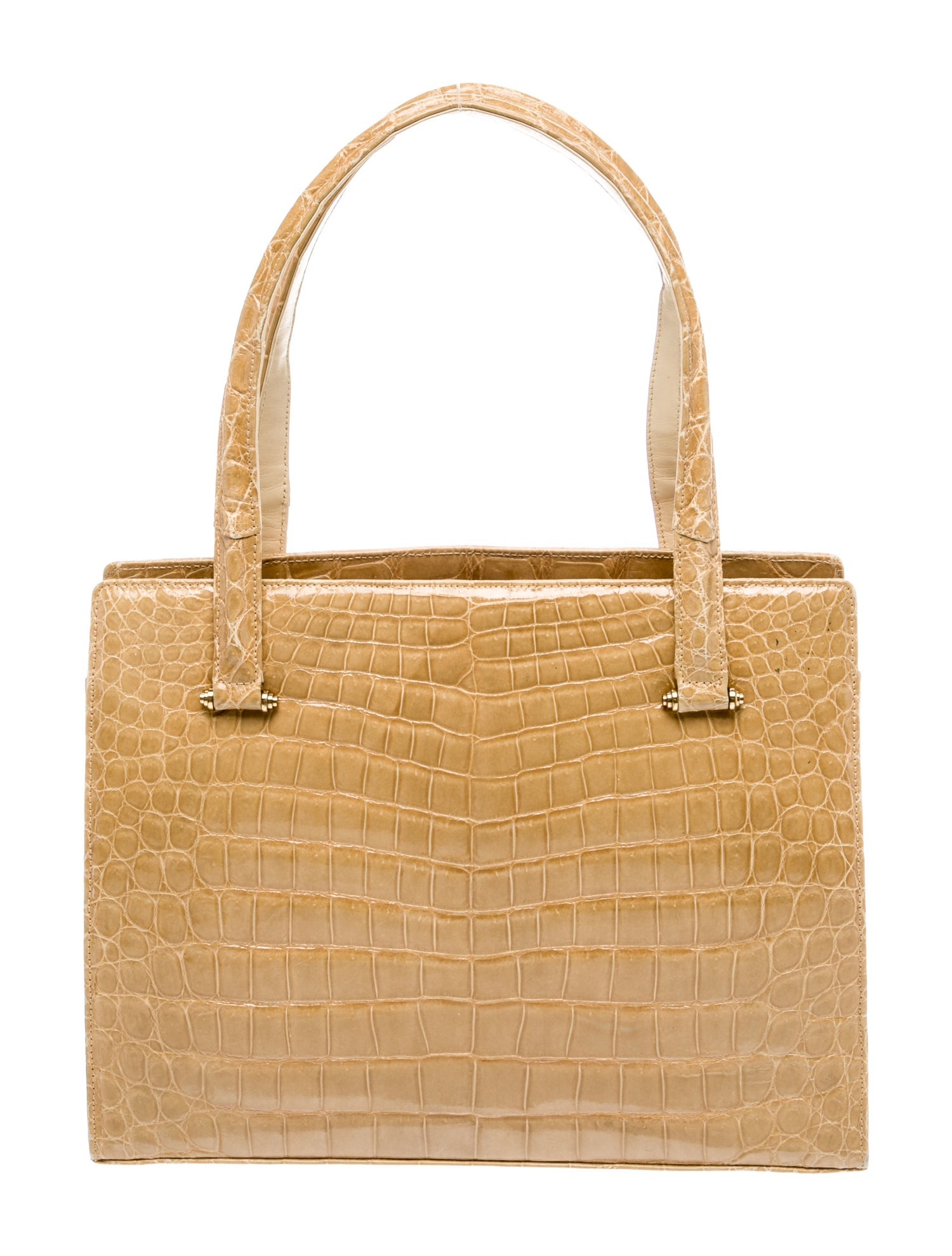 Lucille De Paris Embossed Leather Top Handle Bag Vintage