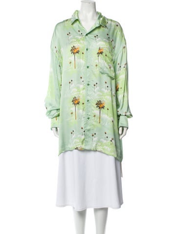 La Detresse Tops Printed Long Sleeve Tunic M