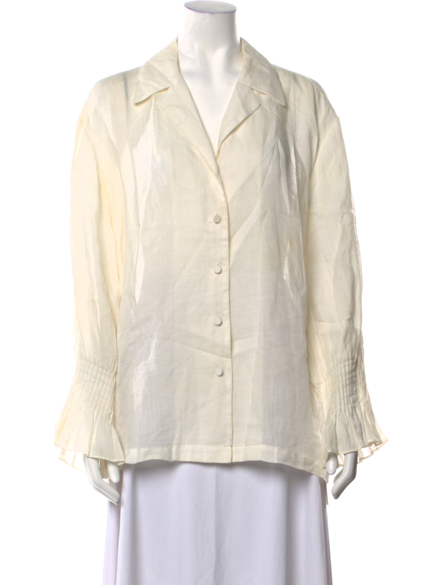 La Detresse Linen Long Sleeve Button-Up Top