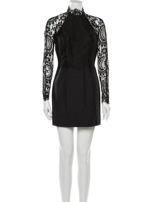 Lover Lace Pattern Mini Dress Black