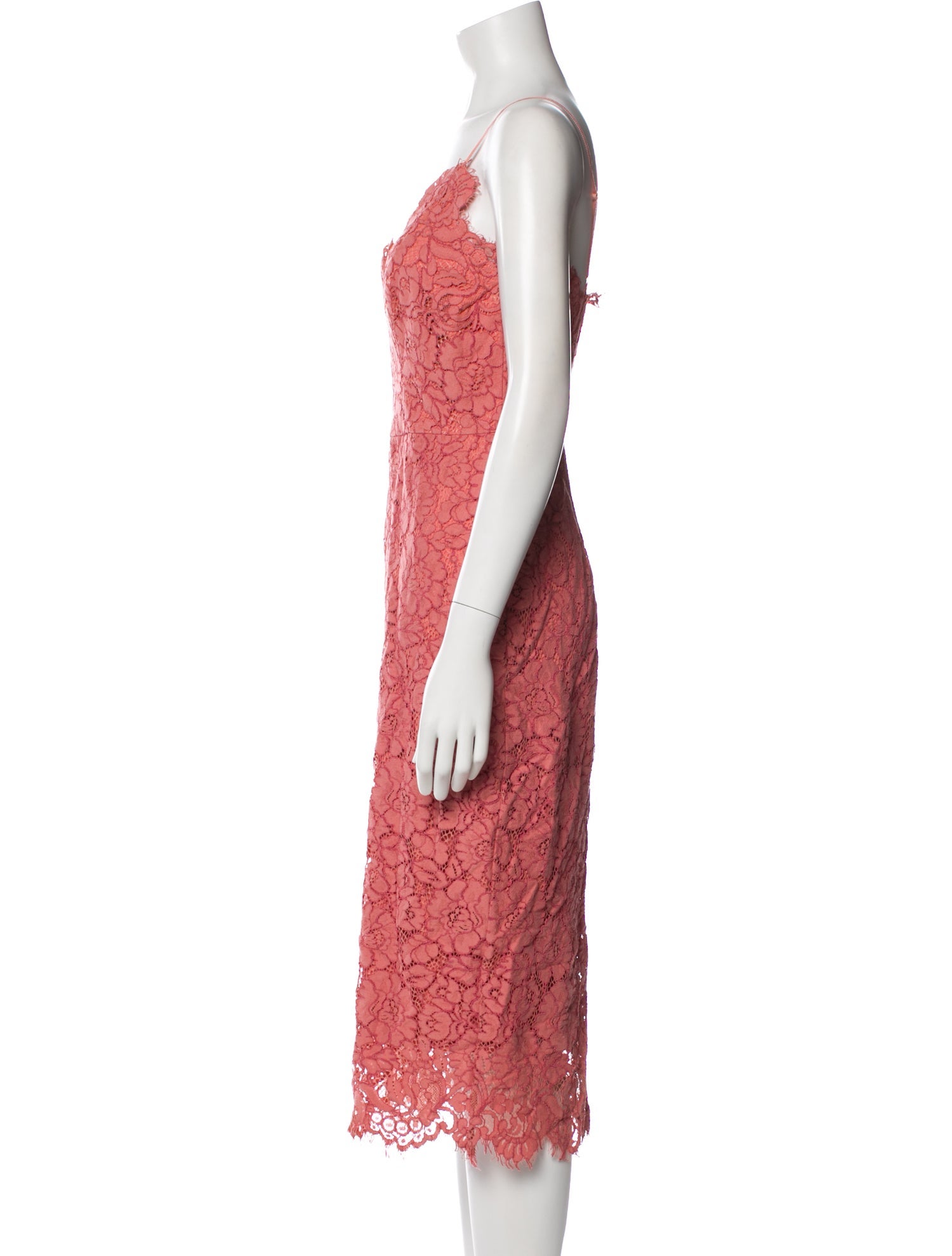 Lover Lace Pattern Midi Length Dress