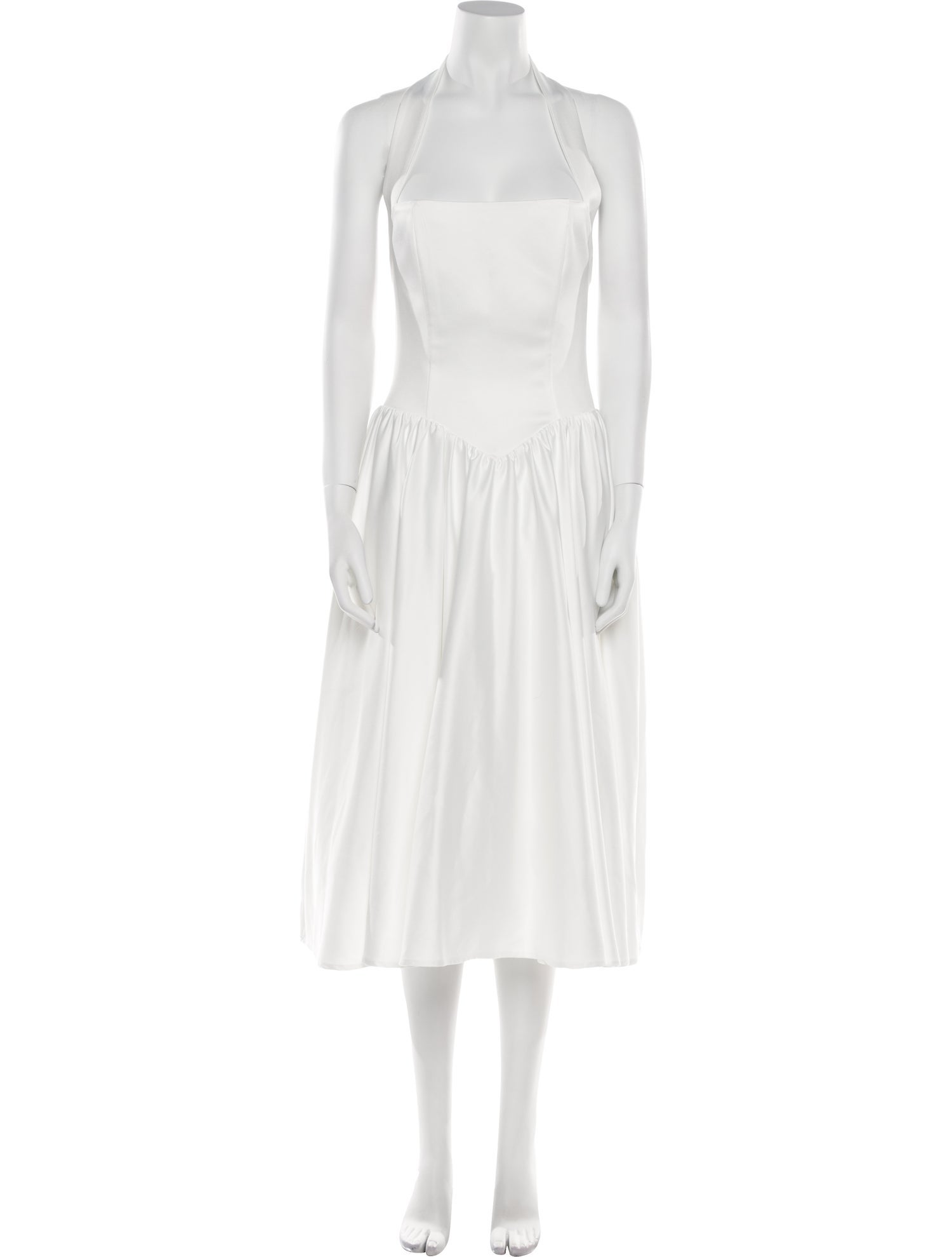 Leau Square Neckline Knee-Length Dress