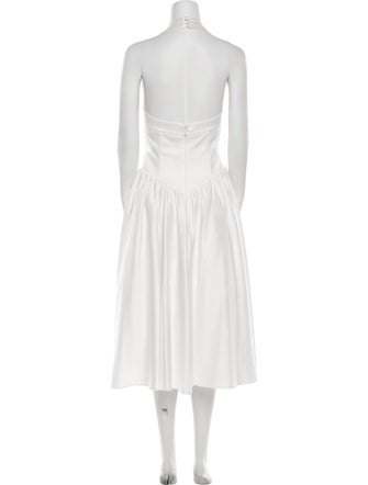 Leau Square Neckline Knee-Length Dress