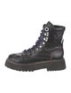 Larroude Leather Printed Combat Boots