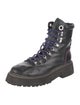 Larroude Leather Printed Combat Boots