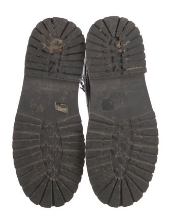 Larroude Leather Printed Combat Boots