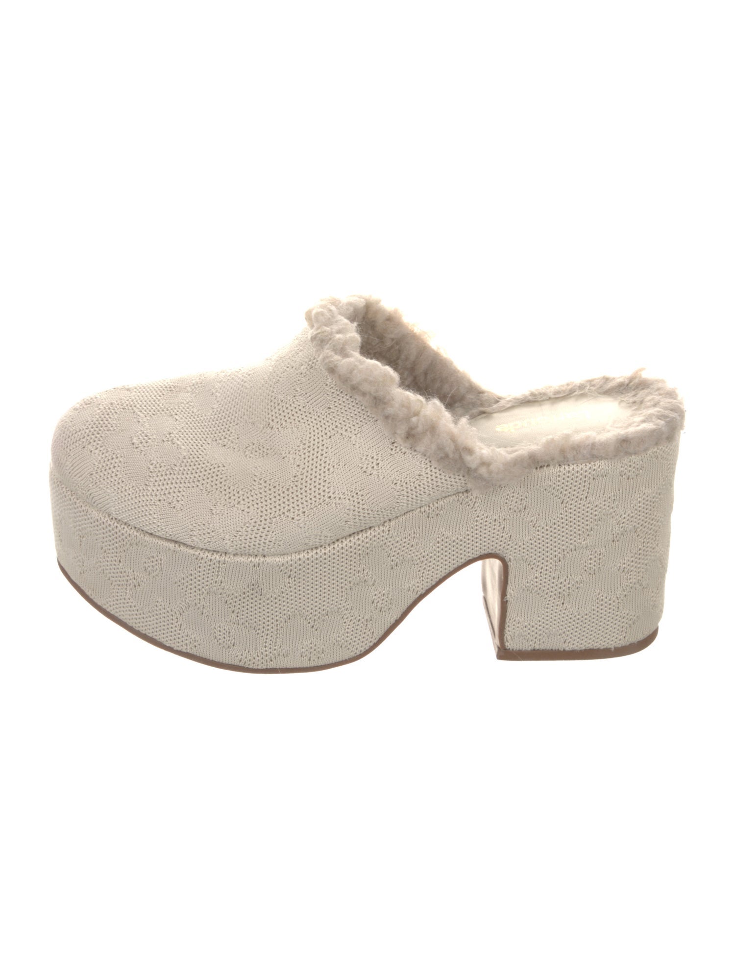 Larroude Fur Trim Mules