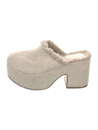 Larroude Fur Trim Mules
