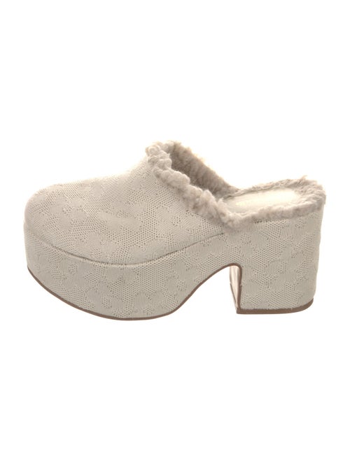 Larroude Fur Trim Mules