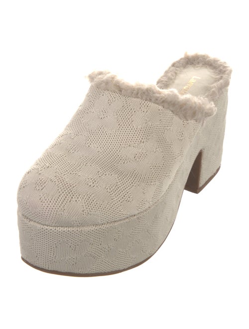 Larroude Fur Trim Mules
