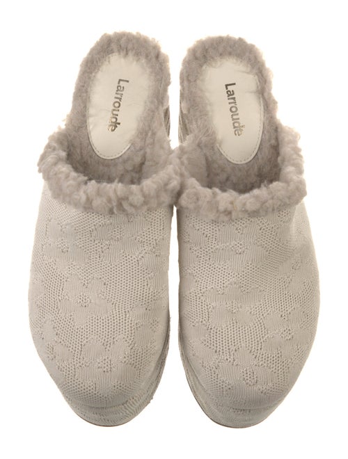 Larroude Fur Trim Mules