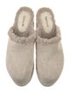 Larroude Fur Trim Mules