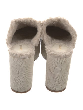 Larroude Fur Trim Mules
