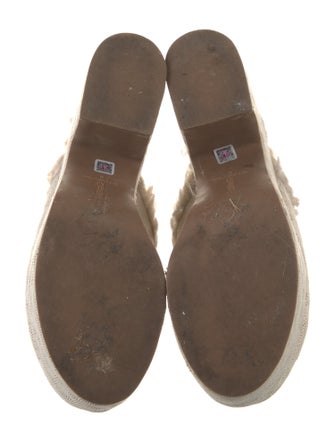 Larroude Fur Trim Mules