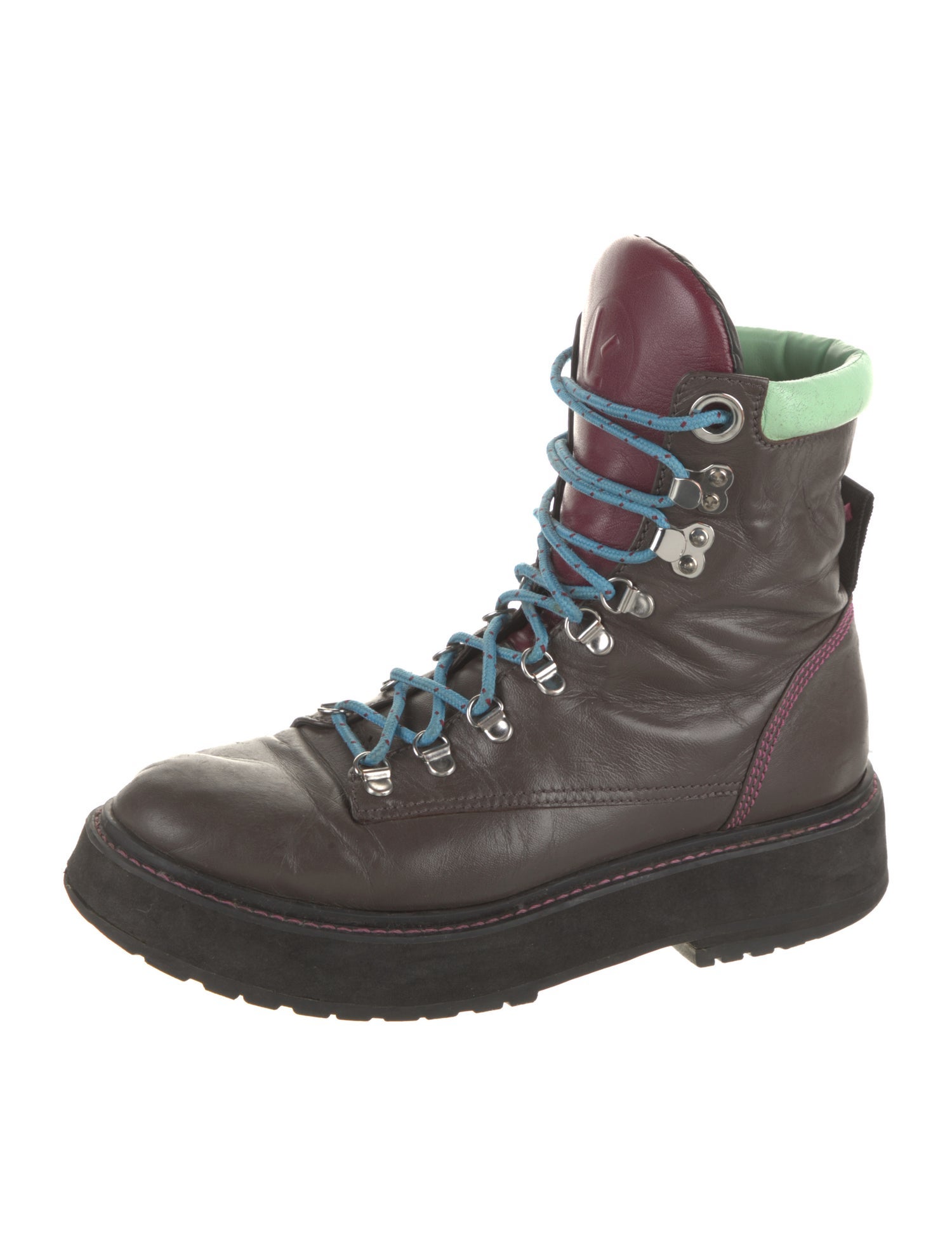 Larroude Leather Combat Boots