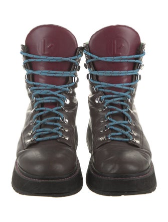 Larroude Leather Combat Boots